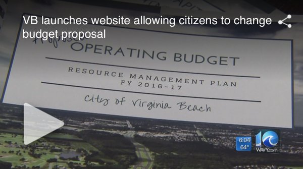@CityofVaBeach uses @BalancingActEP to get taxpayer input on city budget: https://t.co/C4MsOpZNJv #civictec https://t.co/Osf7Uywm9b